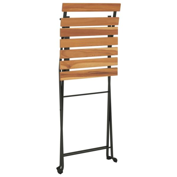 Bistrostühle Klappbar 2 Stk. Massivholz Teak und Stahl