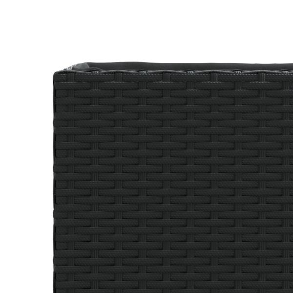 Pflanzkübel mit 3 Töpfen 2 Stk. Schwarz 105x30x32cm Poly Rattan