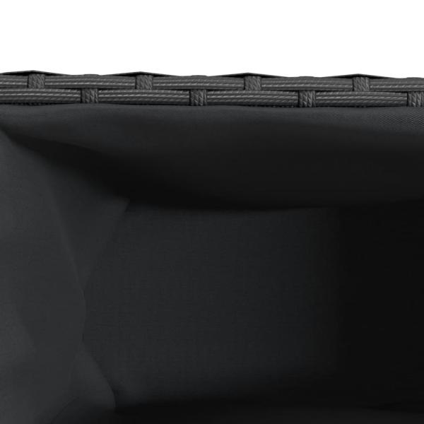 Pflanzkübel mit 3 Töpfen 2 Stk. Schwarz 105x30x32cm Poly Rattan