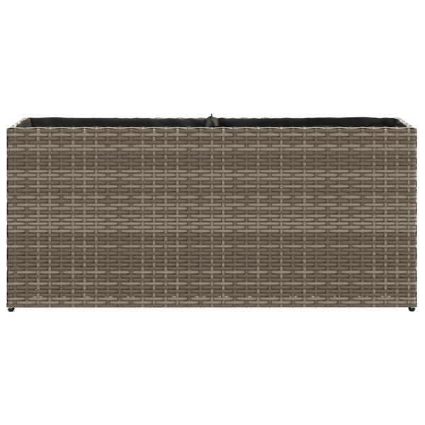 Pflanzkübel mit 2 Töpfen 2 Stk. Grau 90x20x40 cm Poly Rattan