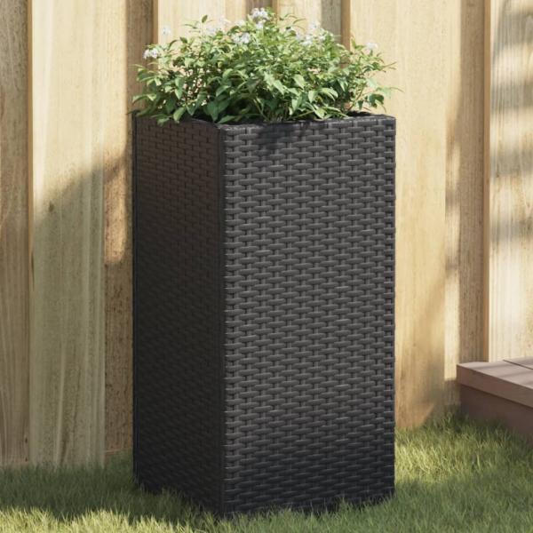 ARDEBO.de - Pflanzkübel Schwarz 30x30x60 cm Poly Rattan