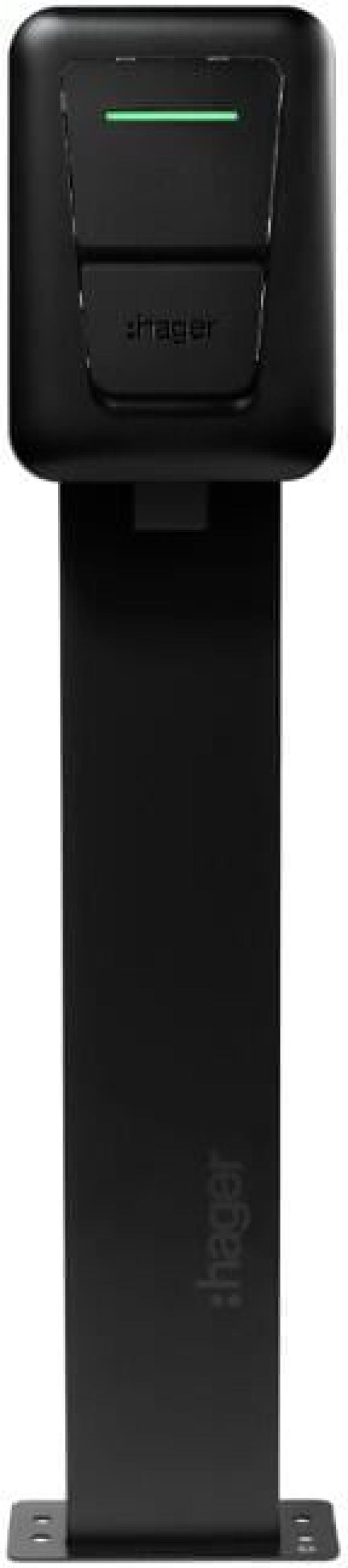 Hager XVR111S witty one Ladestation, Wallbox, 11kW, IP54, mit Ladesteckdose Typ 2, ohne Kabel, anthrazit