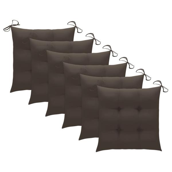 Stuhlkissen 6 Stk. Taupe 50x50x7 cm Oxford-Gewebe