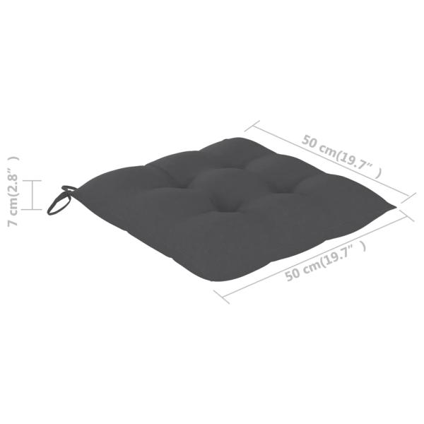 Gartenstühle mit Kissen 4 Stk. Grau Massivholz Akazie