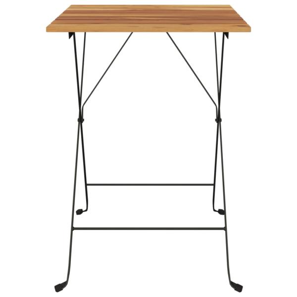 Bistrotisch Klappbar 55x54x71 cm Massivholz Teak und Stahl