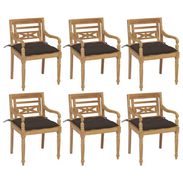 ARDEBO.de - Batavia-Stühle mit Kissen 6 Stk. Massivholz Teak