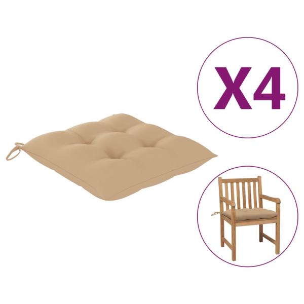Stuhlkissen 4 Stk. Beige 50x50x7 cm Oxford-Gewebe