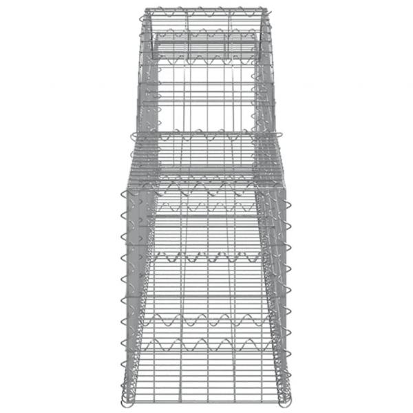 Gabionen mit Hochbogen 2 Stk. 300x30x40/60 cm Verzinktes Eisen