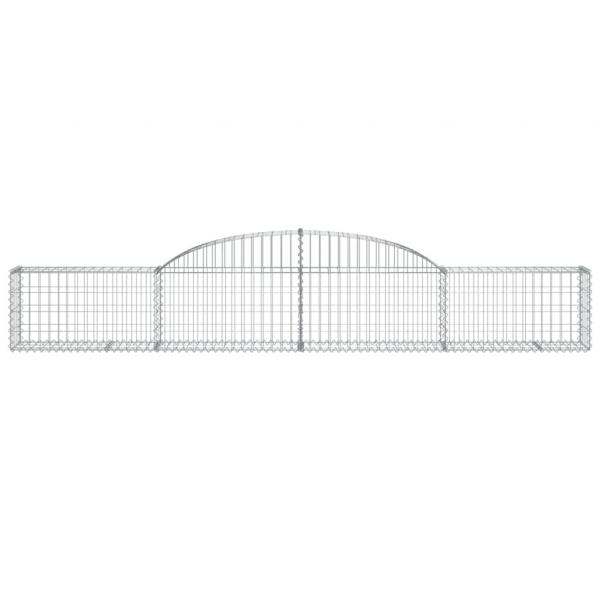 Gabionen mit Hochbogen 5 Stk. 300x30x40/60 cm Verzinktes Eisen
