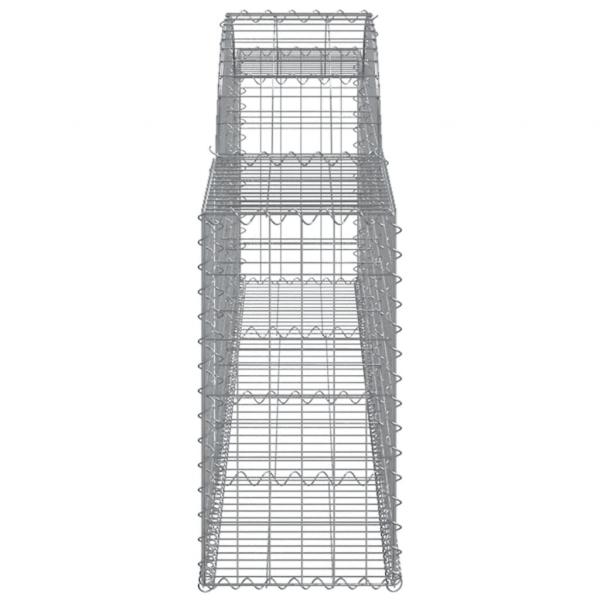 Gabionen mit Hochbogen 2 Stk. 300x30x60/80 cm Verzinktes Eisen