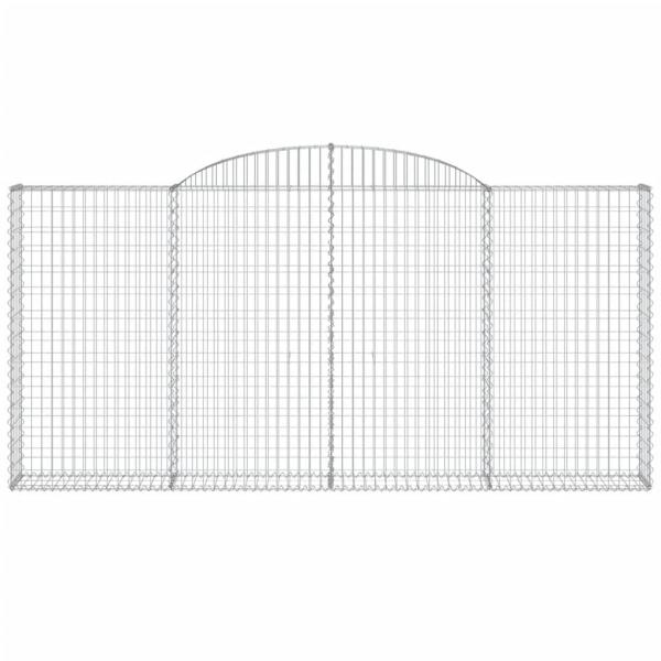 Gabionen mit Hochbogen 6 Stk. 300x30x140/160cm Verzinktes Eisen
