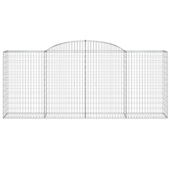 Gabionen mit Hochbogen 5 Stk. 300x50x120/140cm Verzinktes Eisen