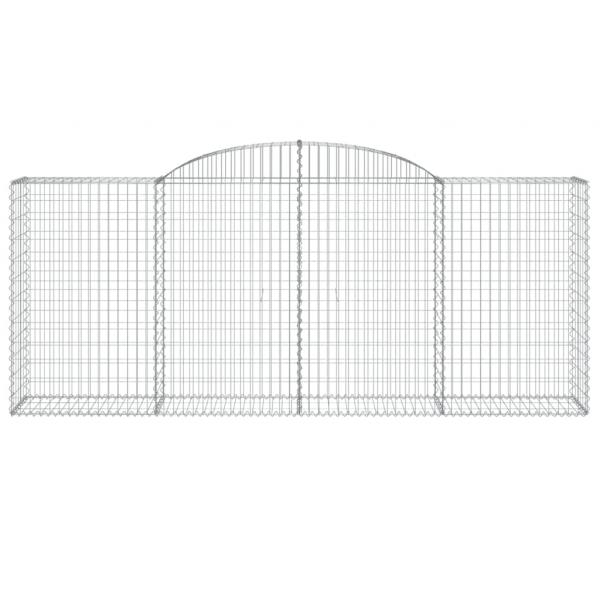 Gabionen mit Hochbogen 9 Stk. 300x50x120/140cm Verzinktes Eisen