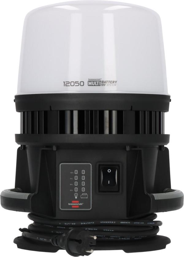 Brennenstuhl Hybrid 12050 MH Multi Battery LED 360° Baustrahler, 12000lm, IP54, schwarz (1173700003)