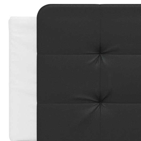 Bettgestell mit Kopfteil Weiß und Schwarz 160x200 cm Kunstleder