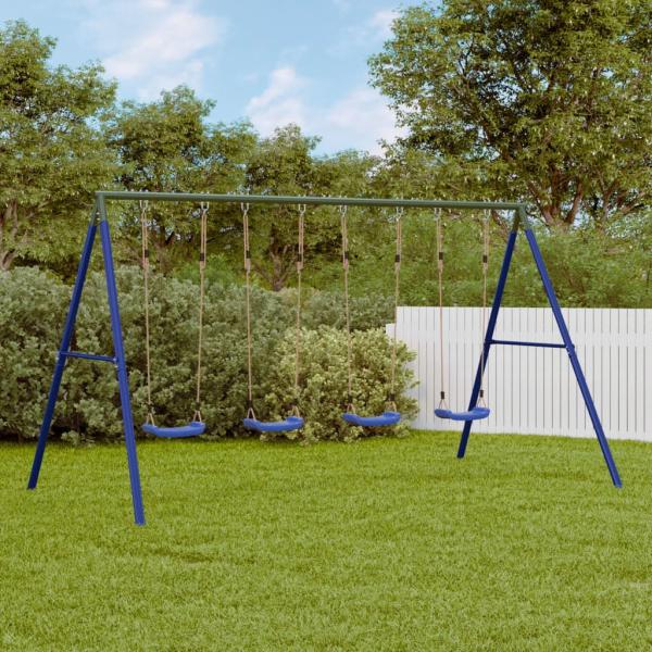 ARDEBO.de - Schaukelgestell mit 8 Haken Blau Stahl