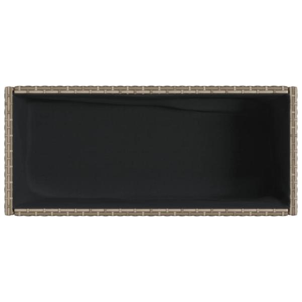 Hochbeete mit Ablage 2 Stk. Grau 70x28x70 cm Poly Rattan