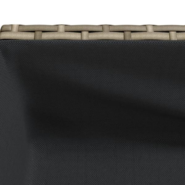 Hochbeete mit Ablage 2 Stk. Grau 70x28x70 cm Poly Rattan