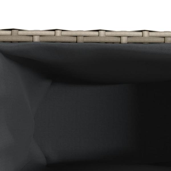 Pflanzkübel mit Rollen 2 Stk. Grau 107x32x38 cm Poly Rattan