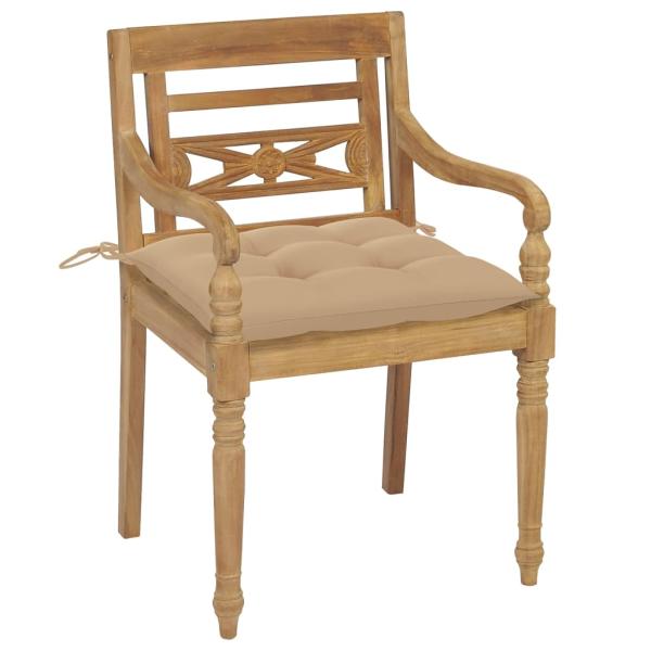 Batavia-Stühle mit Kissen 8 Stk. Massivholz Teak