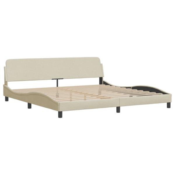 Bett mit Matratze Creme 200x200 cm Stoff