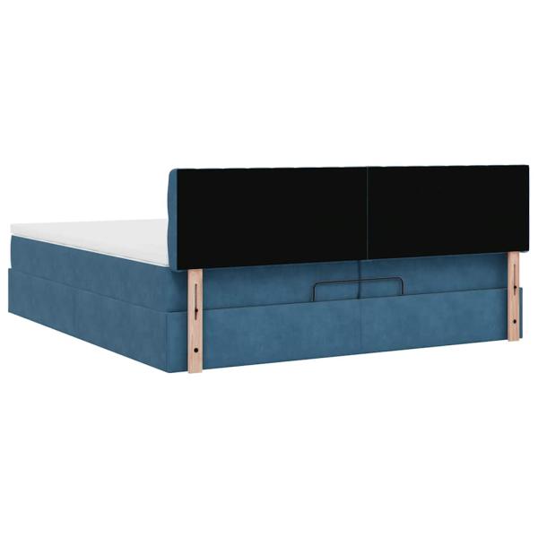 Ottoman-Bett mit Matratzen & LED Dunkelblau 200x200 cm Samt