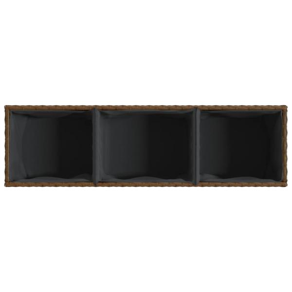 Pflanzkübel mit Rollen 2 Stk. Braun 107x32x38 cm Poly Rattan