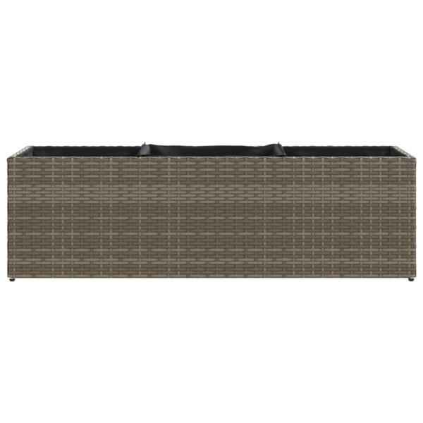 Pflanzkübel mit 3 Töpfen 2 Stk. Grau 105x30x32 cm Poly Rattan
