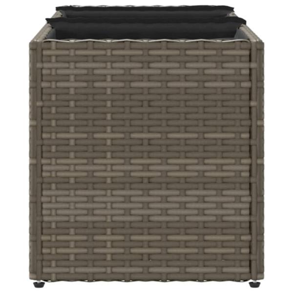 Pflanzkübel mit 3 Töpfen 2 Stk. Grau 105x30x32 cm Poly Rattan
