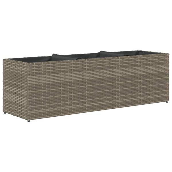 Pflanzkübel mit 3 Töpfen 2 Stk. Grau 105x30x32 cm Poly Rattan