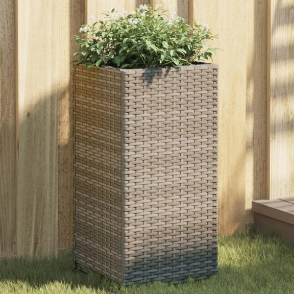 ARDEBO.de - Pflanzkübel 2 Stk. Grau 30x30x60 cm Poly Rattan