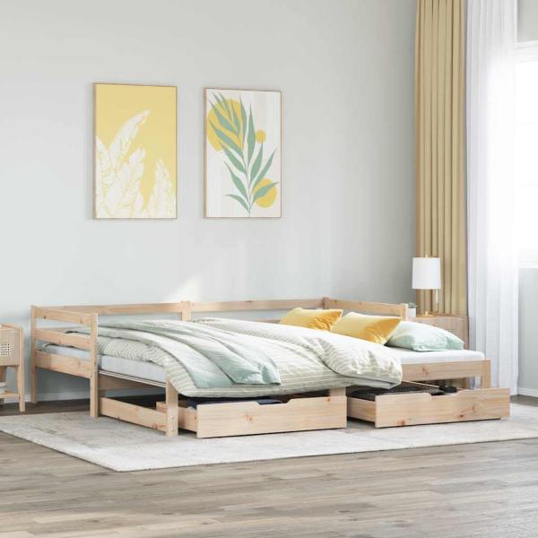ARDEBO.de - Tagesbett mit Schubladen 90x200 cm Massivholz Kiefer