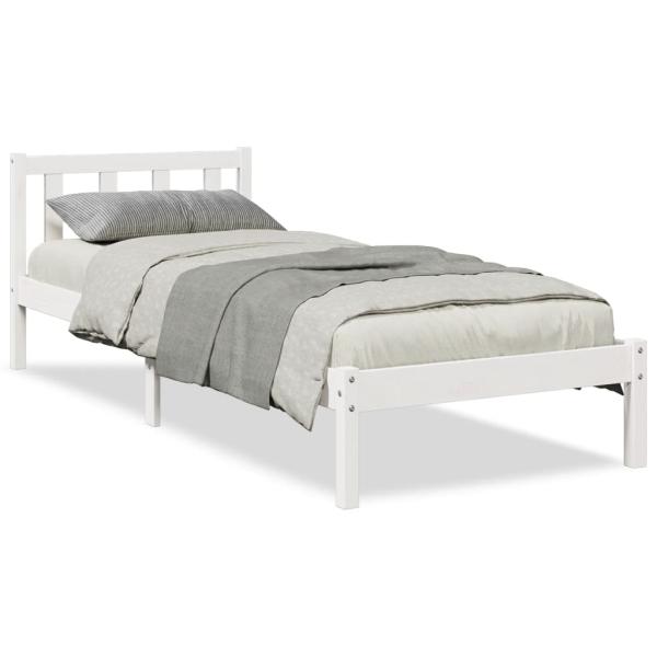 Massivholzbett Extra Lang ohne Matratze Weiß 100x220 Kieferholz