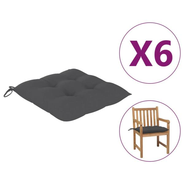 Stuhlkissen 6 Stk. Anthrazit 50x50x7 cm Oxford-Gewebe