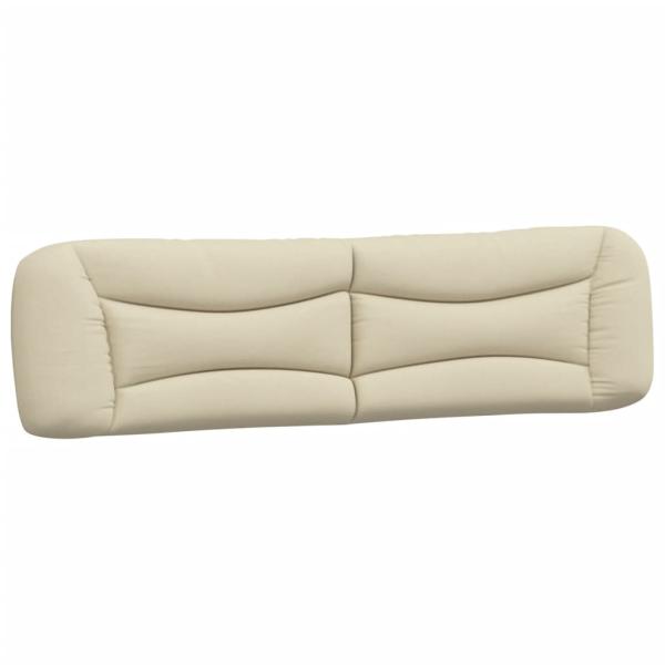 Bettgestell ohne Matratze Creme 200x200 cm Stoff