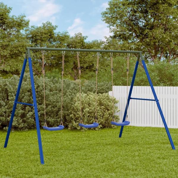 ARDEBO.de - Schaukelgestell mit 6 Haken Blau Stahl