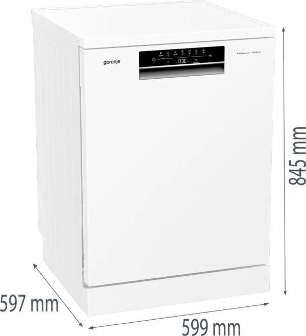 Gorenje GS643C90W Standgeschirrspüler, 60 cm breit, 16 Maßgedecke, Startzeitvorwahl, FlexUse, TotalDry, weiß