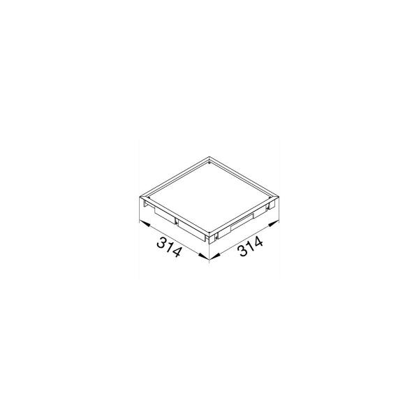 Hager BDQ08057011 Blinddeckel ultra-flach Q08 294x294mm für 5mm Bodenbelag aus Polyamid eisengrau