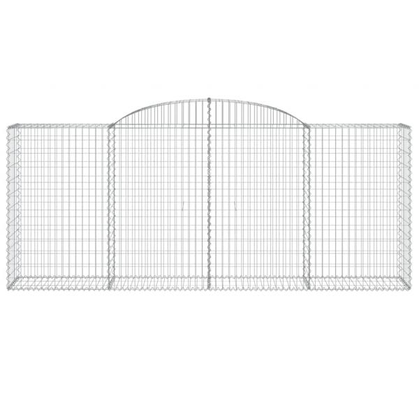 Gabionen mit Hochbogen 8 Stk. 300x50x120/140cm Verzinktes Eisen