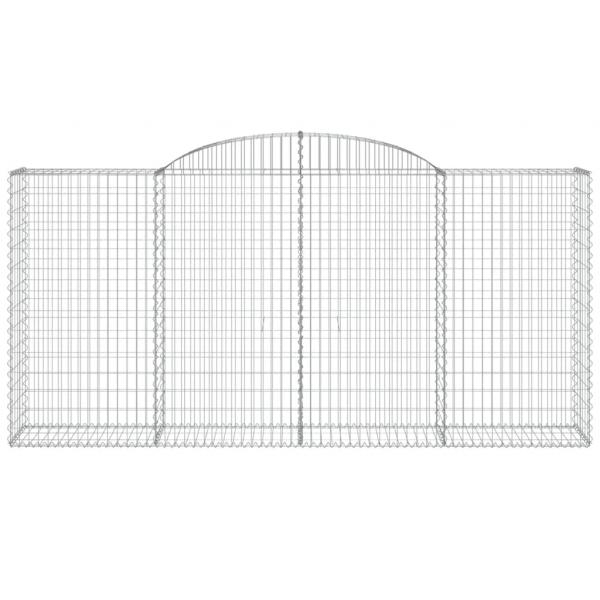 Gabionen mit Hochbogen 8 Stk. 300x50x140/160cm Verzinktes Eisen