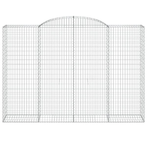 Gabionen mit Hochbogen 2 Stk. 300x50x200/220cm Verzinktes Eisen