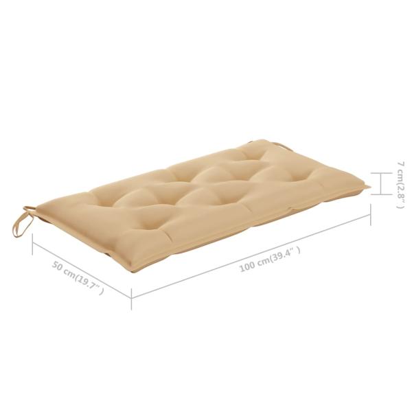 Gartenbank-Auflage Beige 100x(50+50)x7 cm Oxford-Gewebe