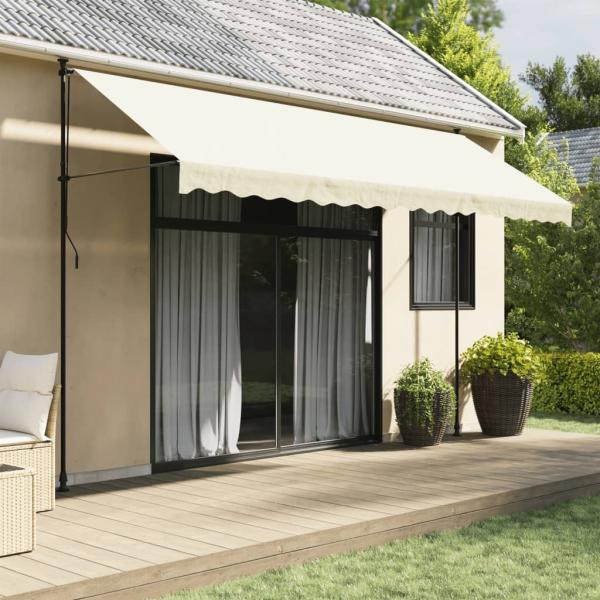 ARDEBO.de - Markise Einziehbar Creme 400x150 cm Stoff und Stahl