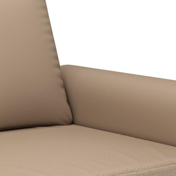 3-tlg. Sofagarnitur mit Kissen Cappuccino-Braun Kunstleder