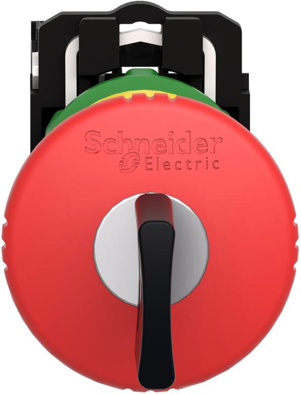 Schneider Electric XB5AS9442 Harmony XB5, Not-Aus/Not-Halt-Schalter, Kunststoff, Schlüsselentriegelung, 22mm, Pilz 40mm, 1Ö, rot