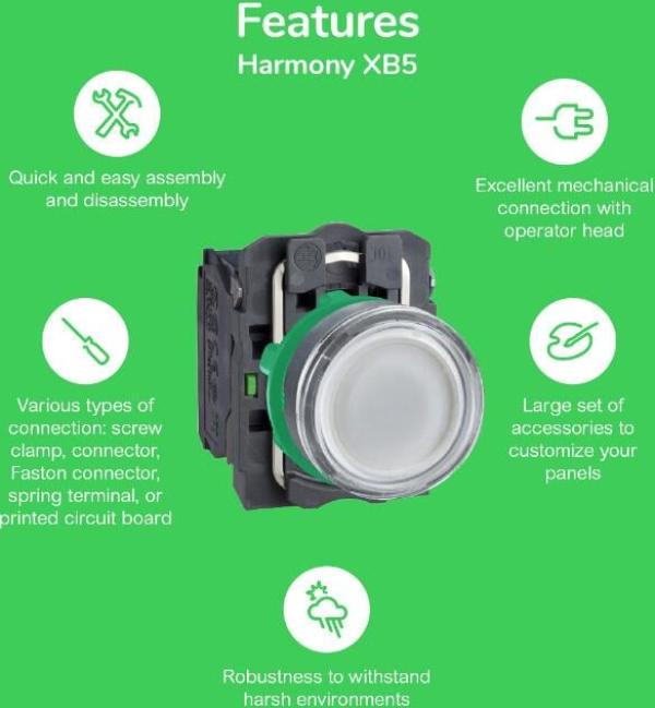 Schneider Electric XD5PA24 Joystick, 4 Richtungen Ø 22, 5 Stellungen, mit Rückzug Nullstellung, 1S