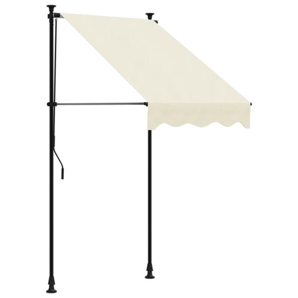 Markise Einziehbar Creme 100x150 cm Stoff und Stahl