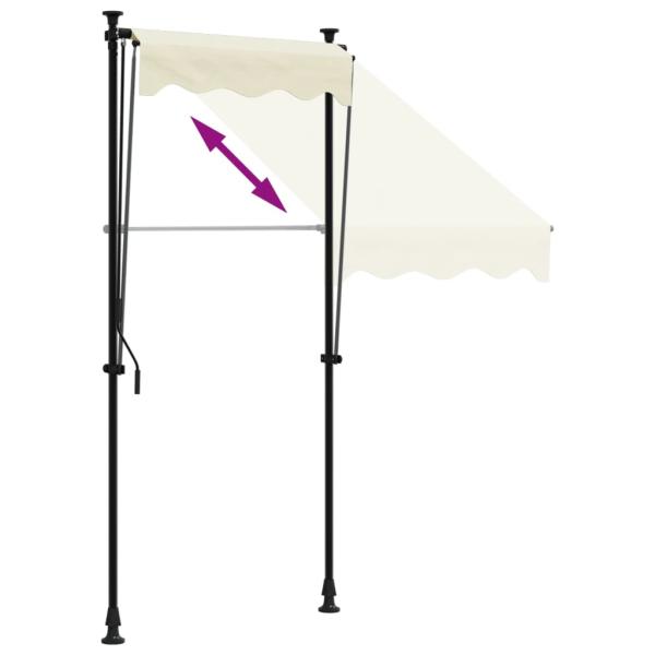 Markise Einziehbar Creme 100x150 cm Stoff und Stahl