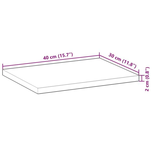 Schweberegal 40x30x2 cm Massivholz Akazie Unbehandelt