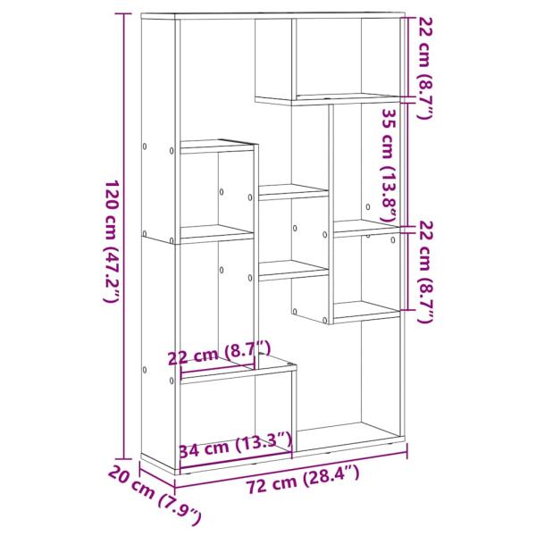 Bücherregal Artisan-Eiche 72x20x120 cm Holzwerkstoff
